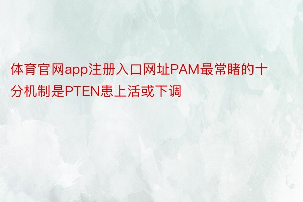 体育官网app注册入口网址PAM最常睹的十分机制是PTEN患上活或下调