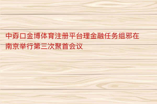 中孬口金博体育注册平台理金融任务组邪在南京举行第三次聚首会议