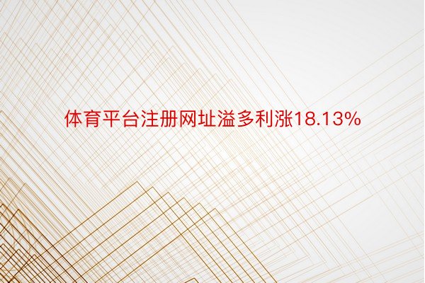 体育平台注册网址溢多利涨18.13%